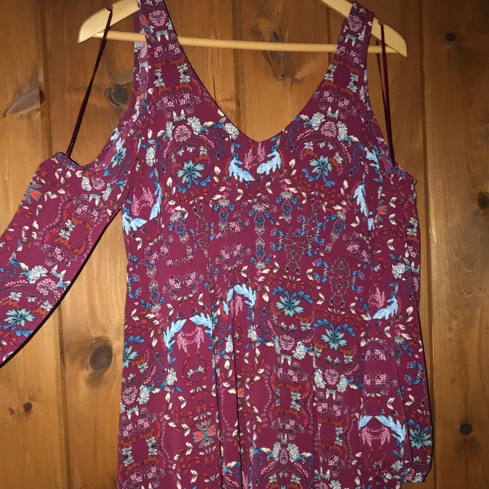 Boho open shoulder skater style dress